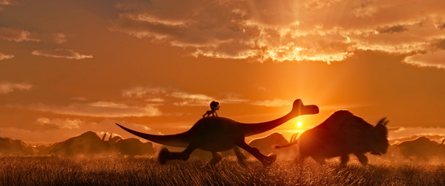 恐竜のアーロは、スポットという少年と出会い、冒険の旅に出発する